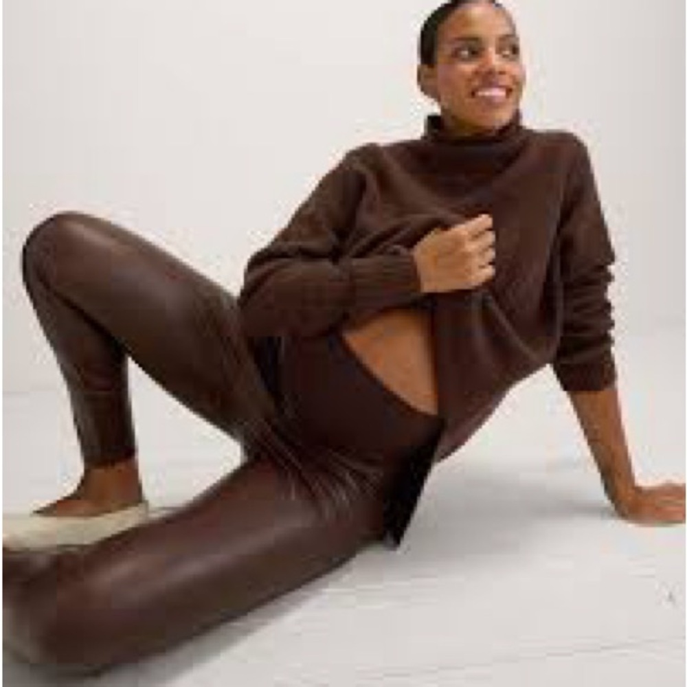 Hatch Chocolate Brown Faux Leather Leggings